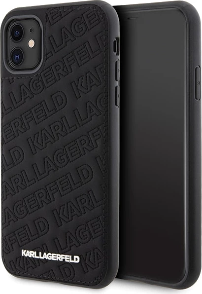 Mbështjellës Karl Lagerfeld Quilted K Pattern për iPhone 11/XR, i zi