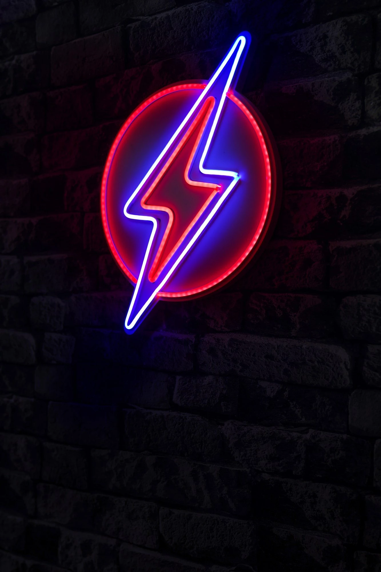 Dritë dekorative LED plastike, formë rrufeje, e kuqe dhe kaltër, Wallity, 29x40x2cm
