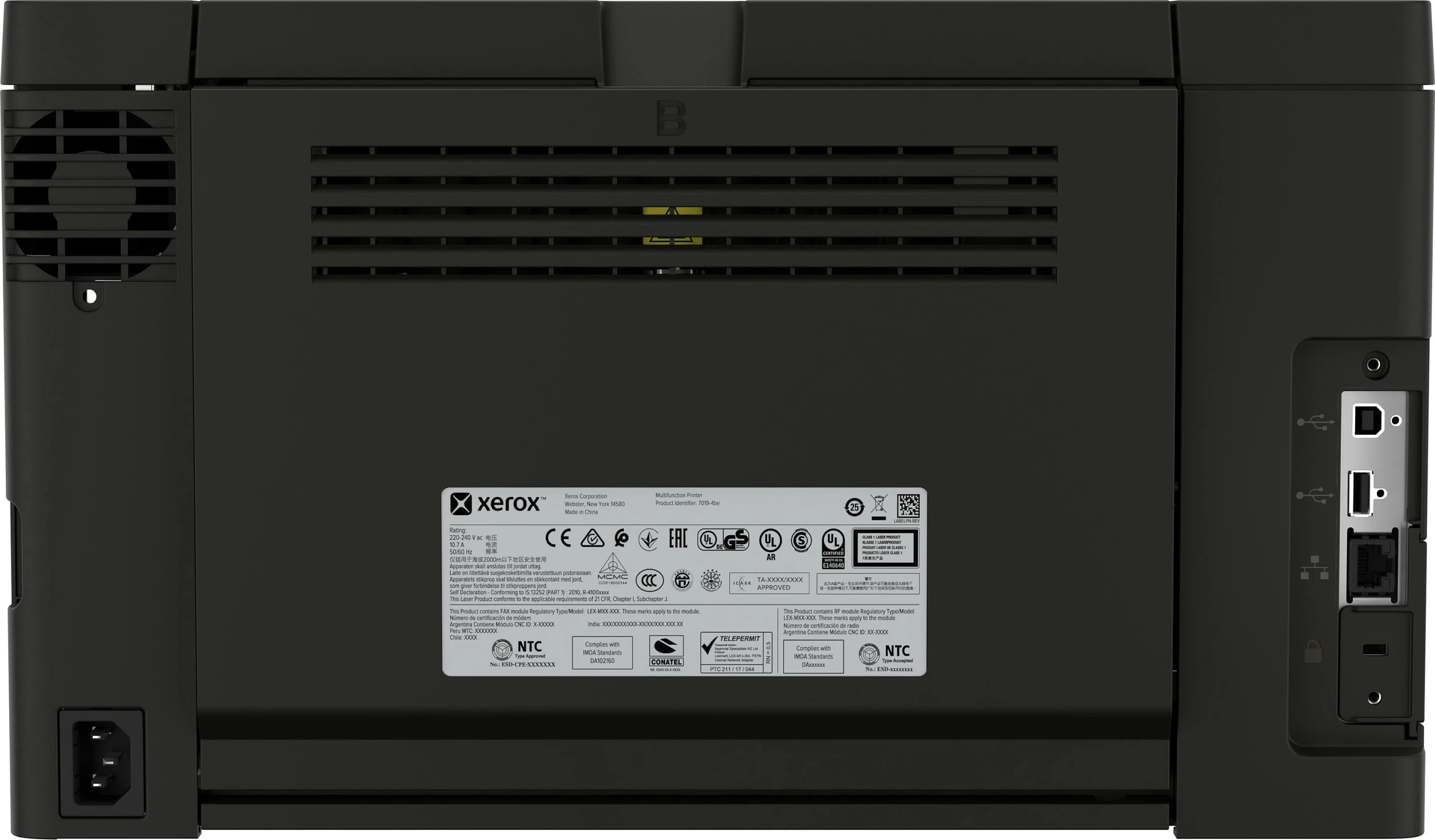 Printer lazer me ngjyra Xerox C300, A4, 30 faqe/min, bardhë/zezë