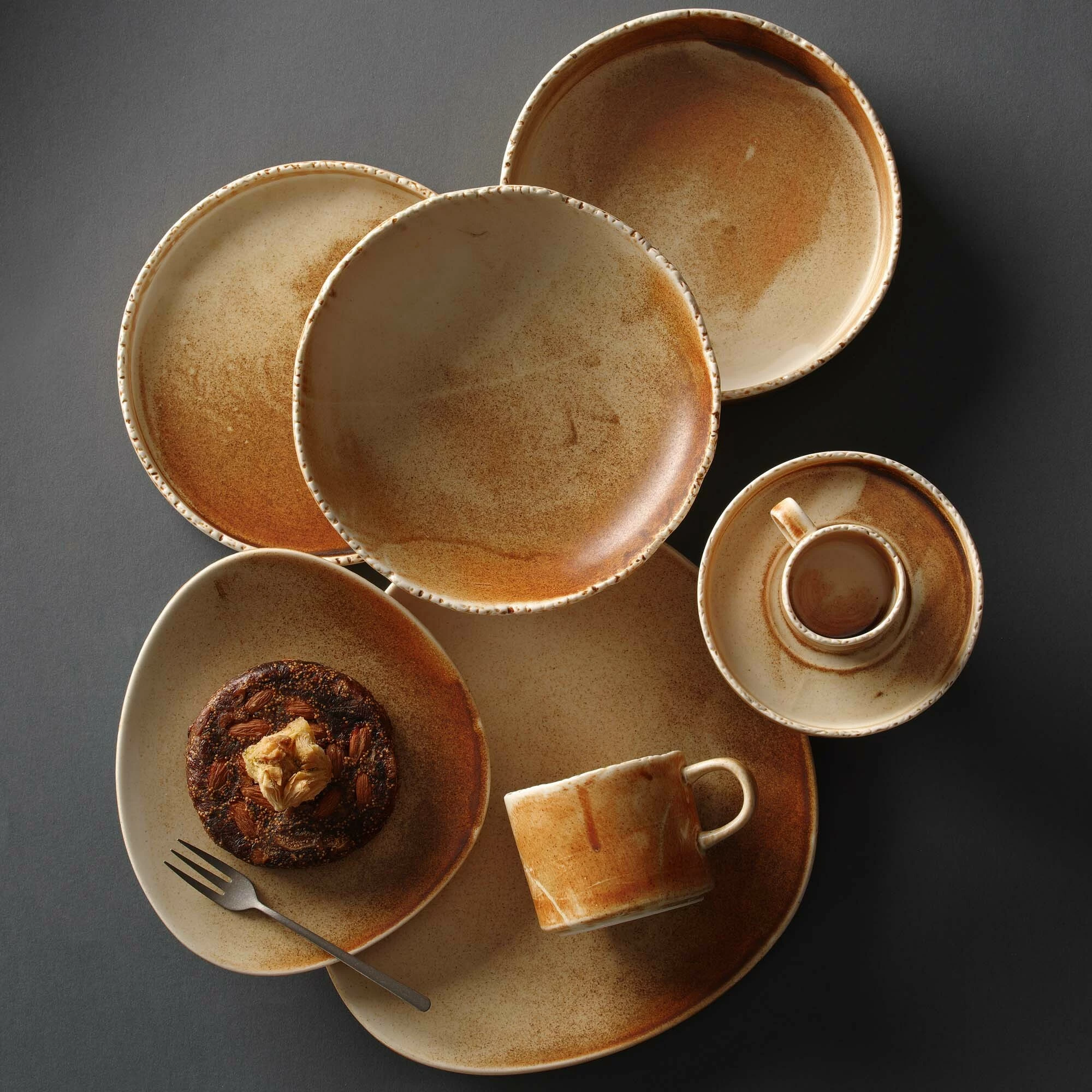 Pjatë drejtkëndore Fine Dine Constancy 340x150 mm, kafe, set 3 copë