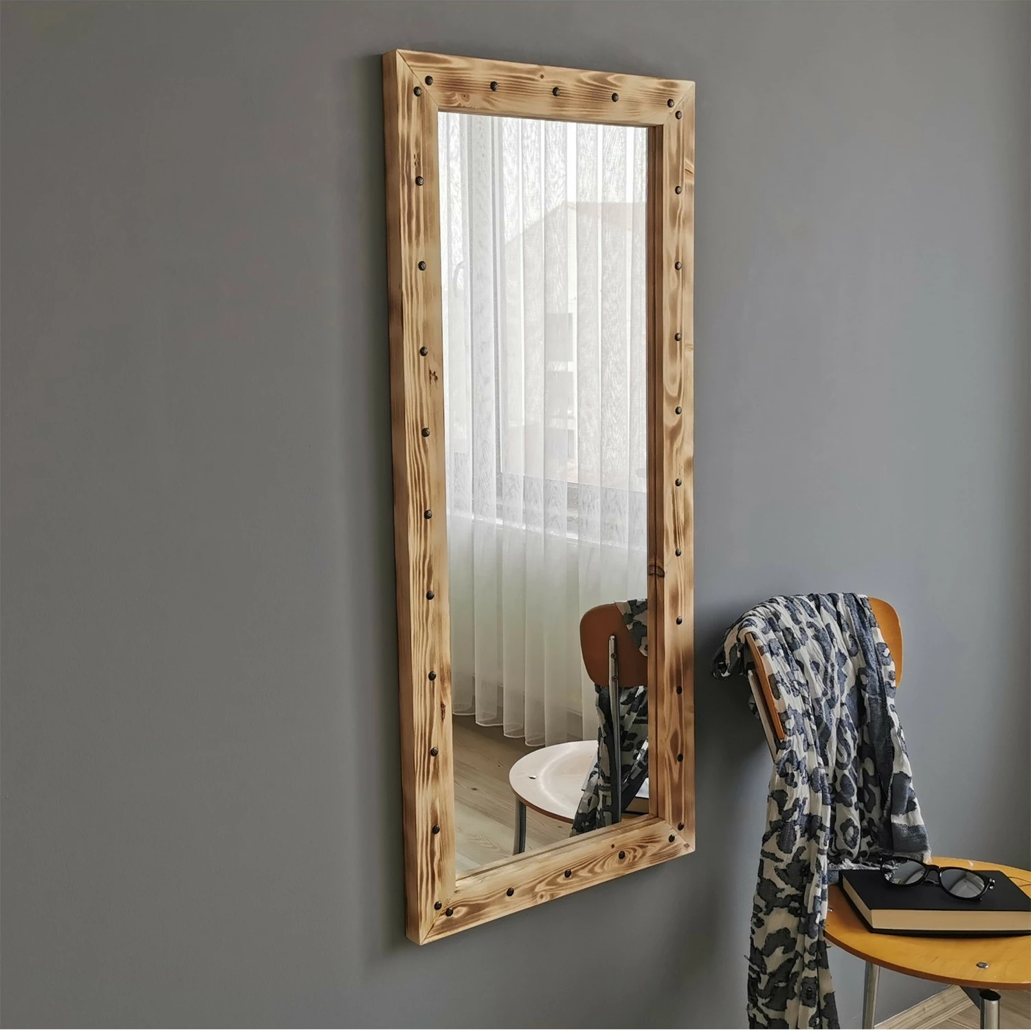 Pasqyrë prej druri, ngjyrë arre, Hanah Home, Z50110ES, 50x110cm