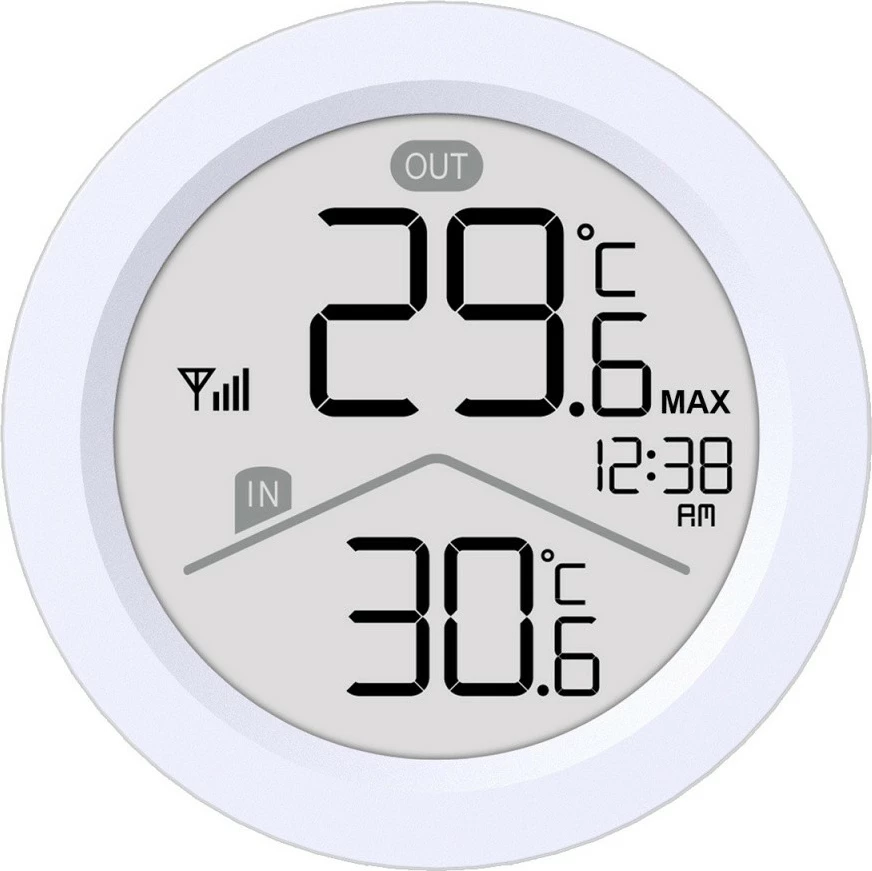 Stacion moti wireless GreenBlue GB162, temperaturë brenda/jashtë, orë, rreze 60 m, i bardhë, me sensor