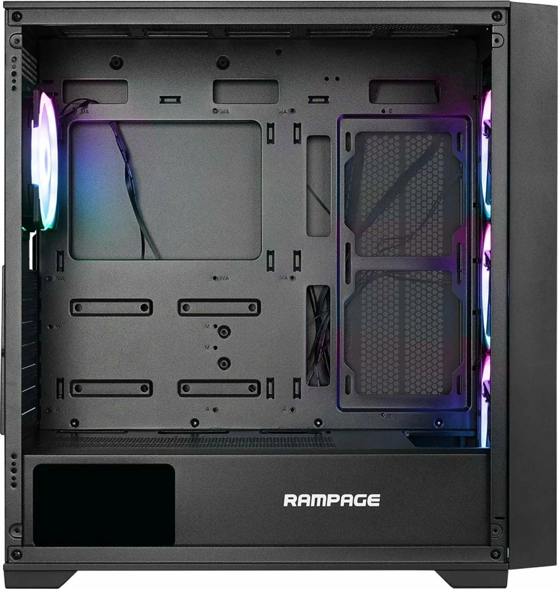 Kasë Rampage Prime Mesh ARGB, Midi Tower, ATX/E-ATX, 4x ARGB fan, e zezë
