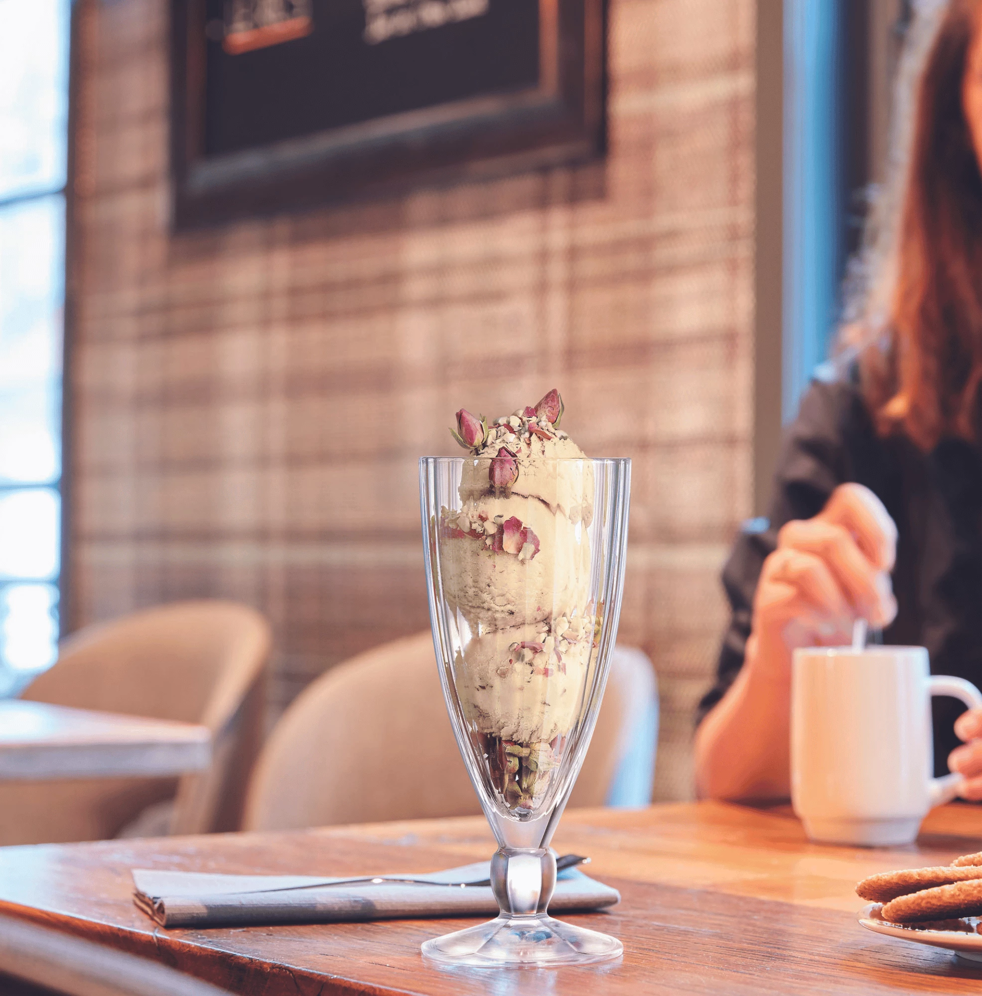 Gotë deserti Arcoroc Quadro 360 ml, transparente, set 6 copë