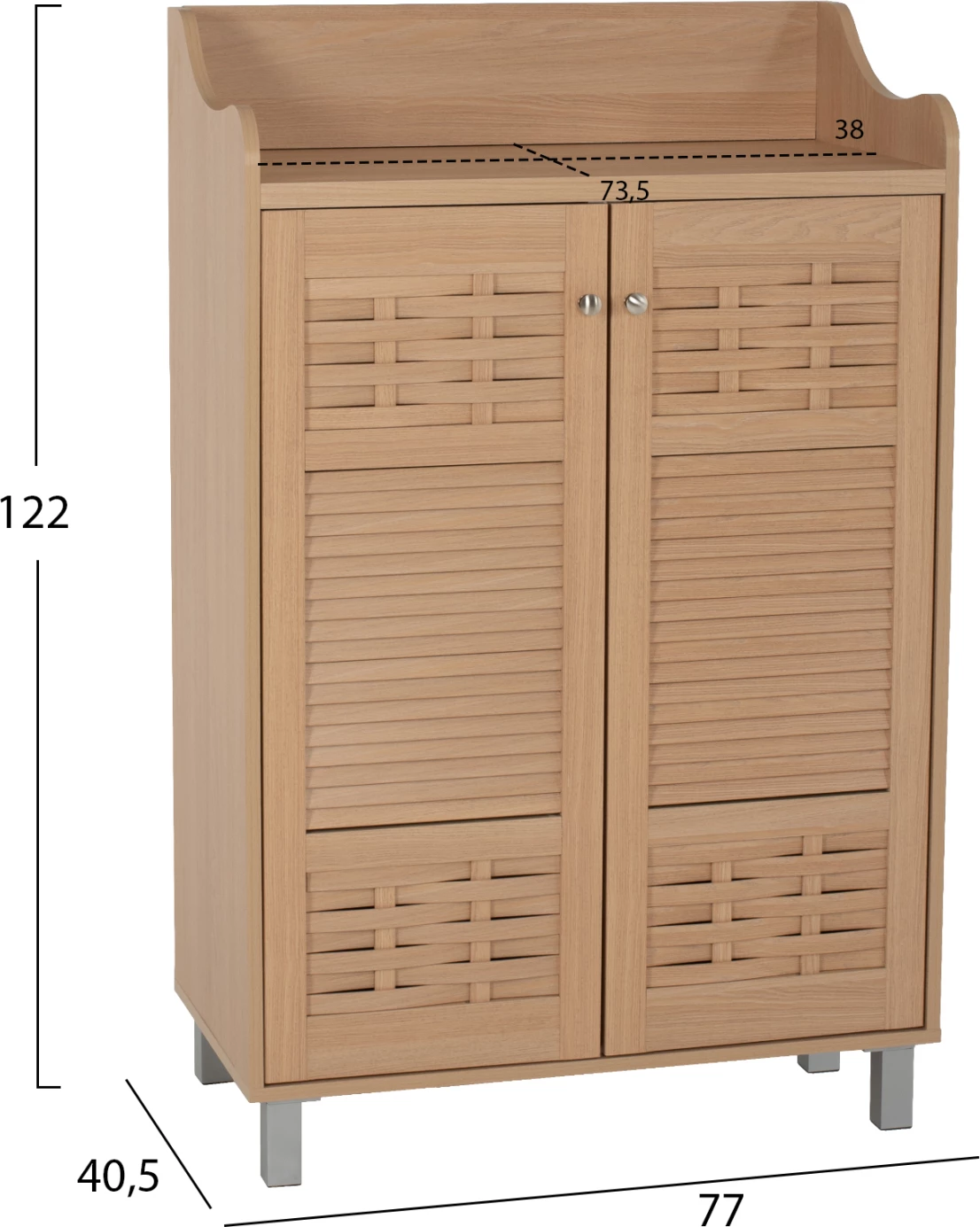 Dollap këpucësh CAILENA, melaminë, ngjyrë natyrale, FH2230.09, 77x40,5x122H cm