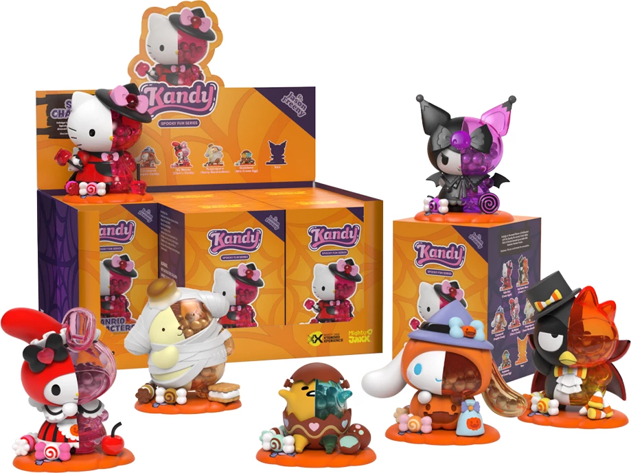 Figurinë koleksioni Mighty Jaxx Kandy x Sanrio Spooky Fun Series, kuti surprizë