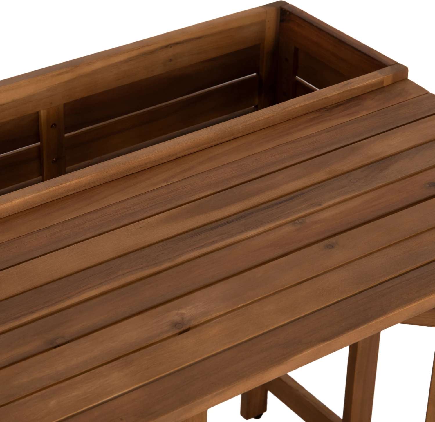 Tavolinë e palosshme me kornizë për vazo (planter), Floris FH6535, dru akacie natyral, 65x80x78 cm