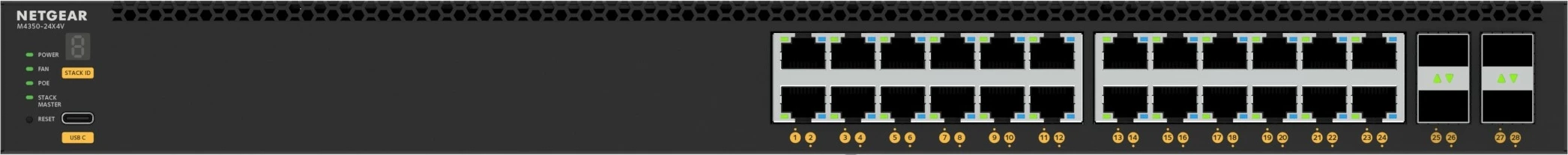 Switch NETGEAR M4350-24X4V, Managed, L3, 10G Ethernet, PoE, Rack mounting, 1U