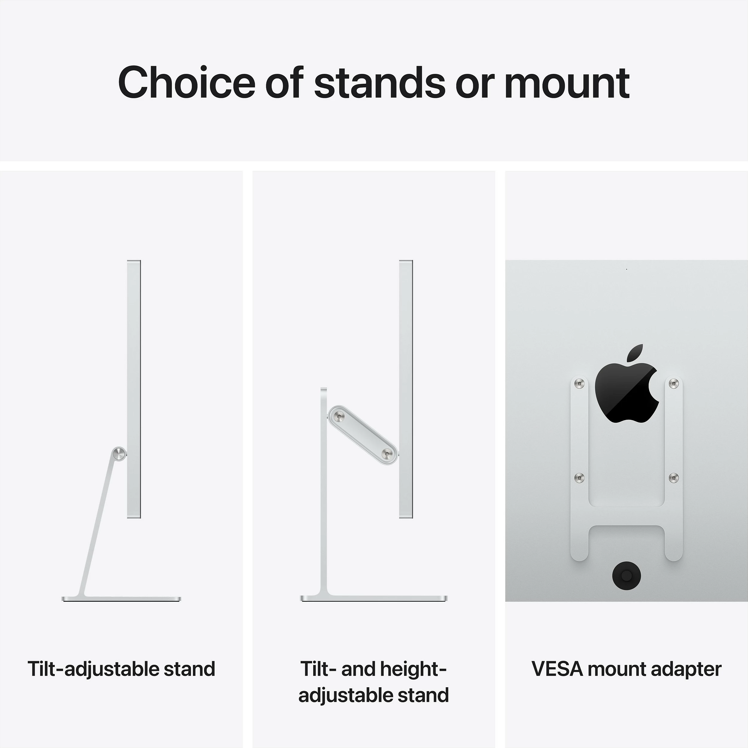 Monitor Apple Studio Display 27", 5K, Nano-texture, adapter VESA, pa stand, i argjendtë