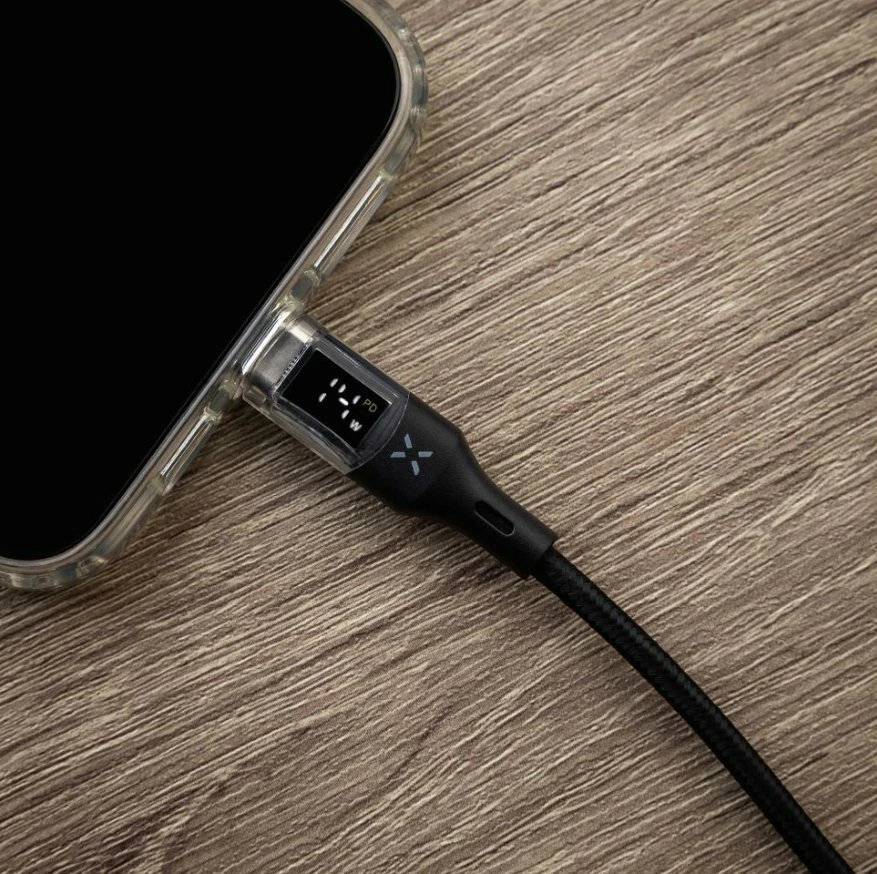 Kabl USB-C/USB-C Fixed FIXDD-CC12-BK, 1.2 m, USB 2.0, PD 100W, me ekran, e zezë