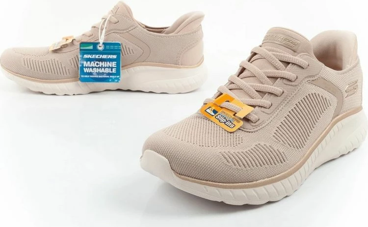 Atlete femra Skechers Bobs Squad Chaos SLIP-INS, bezhë