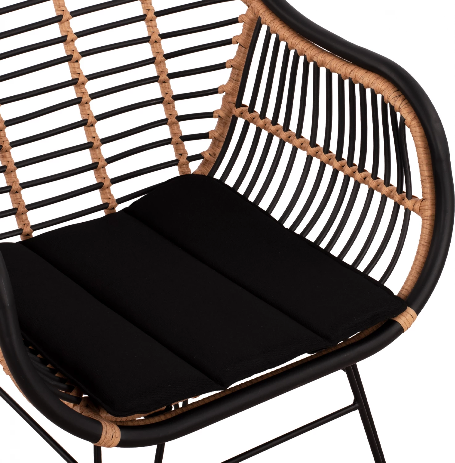 Karrige metalike Allegra me jastëkë FH5663 me thurje, ngjyrë bezhë dhe e zezë, 58x60x82cm