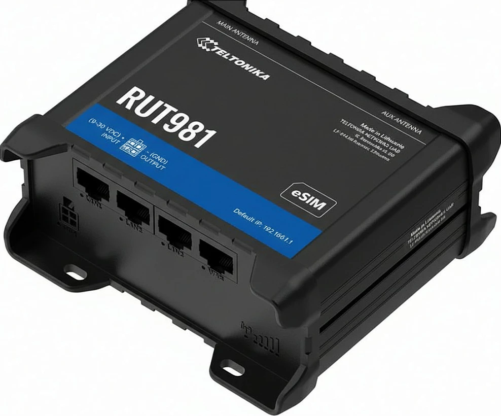 Router Teltonika RUT981, LTE Cat4, Dual SIM + eSIM, i zi