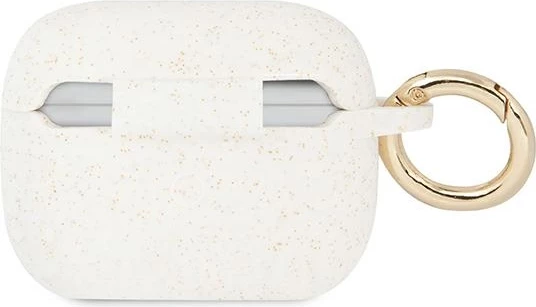 Mbështjellës Guess për AirPods Pro, silikon, i bardhë me shkëlqim