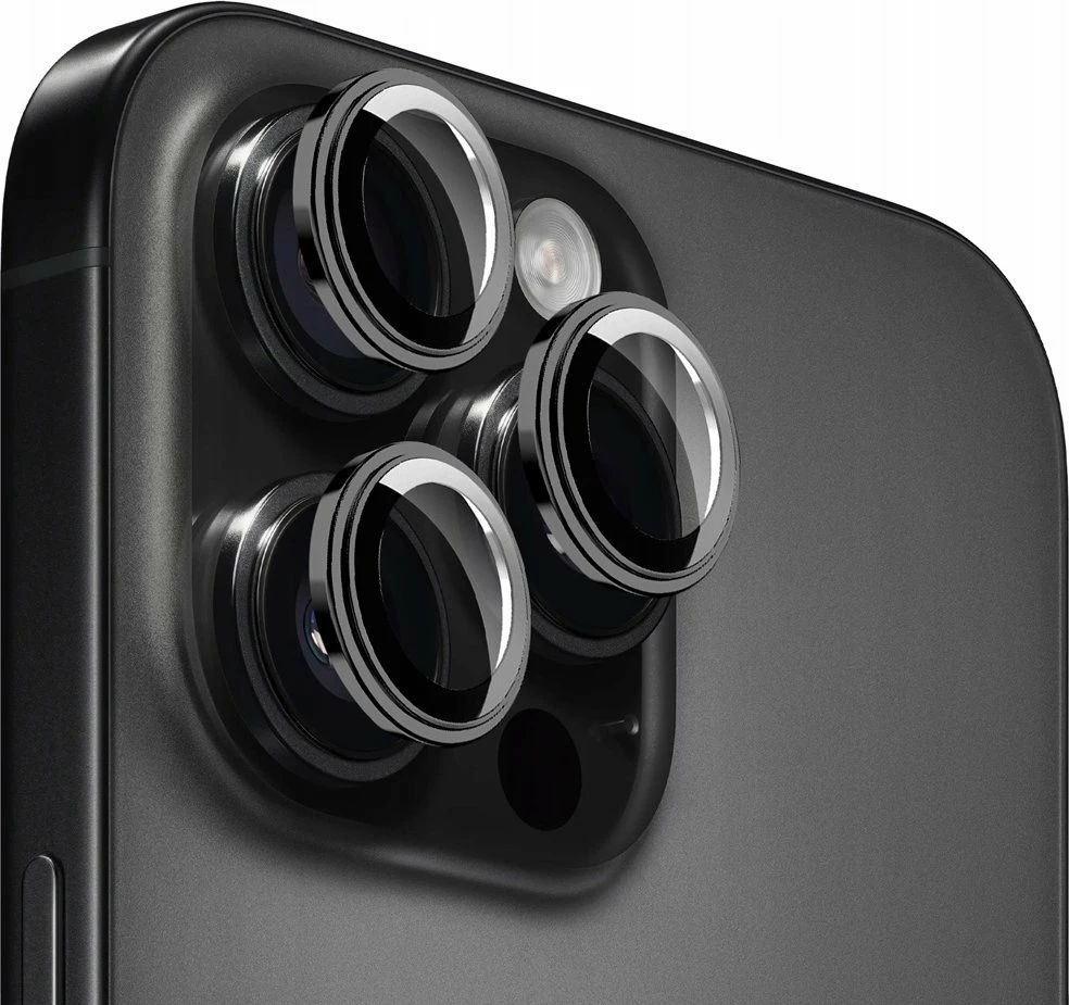 Mbrojtës xhami për lente kamere Mobile Origin Easy Lens Guards FRL-LSG-i16Pro-BLK, për iPhone 16 Pro / 16 Pro Max, e zezë, set me kornizë instalimi