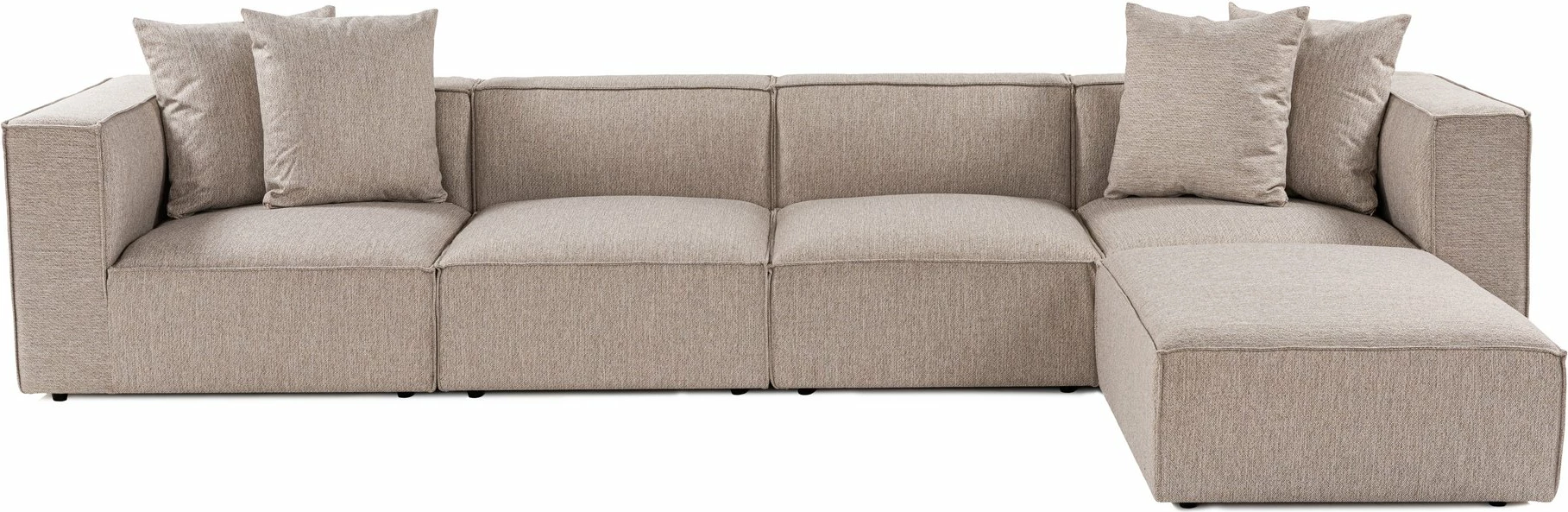 Këndare Sora, ngjyrë bezhë rëre, me pouffe, Atelier del Sofa
