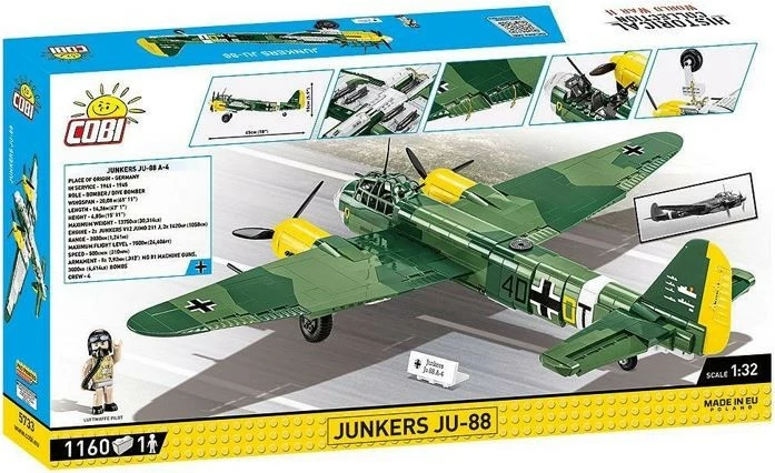 Set ndërtimi Cobi Klocki Junkers JU-88, 1160 pjesë, plastikë, Historical Collection