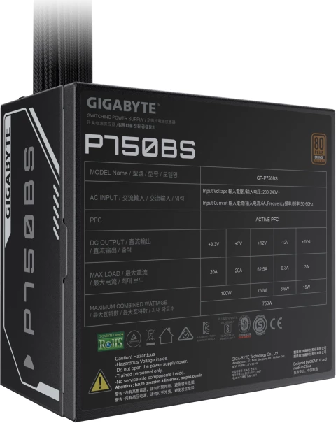 Furnizues rryme Gigabyte P750BS 750W 80 Plus Bronze, i zi