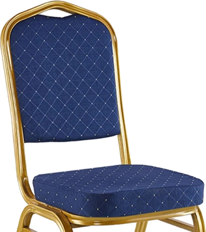 Karrige konferencash Hilton, stof blu, metal ngjyrë ari, 45x51x96cm