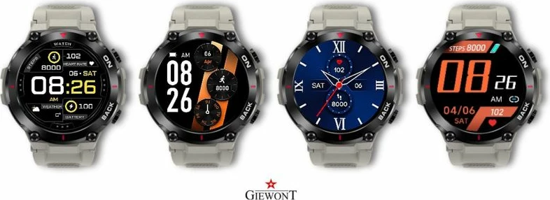 Smartwatch sportiv Giewont, gri