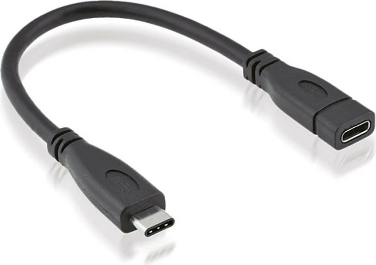 Kabllo zgjatëse USB-C ROLINE 11.02.9015, 0.15 m, USB 3.2 Gen 2, e zezë