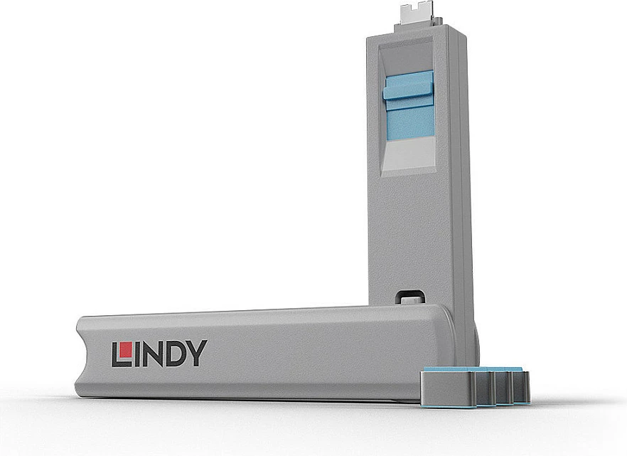 Bllokues porte USB Type-C LINDY, me çelës, blu