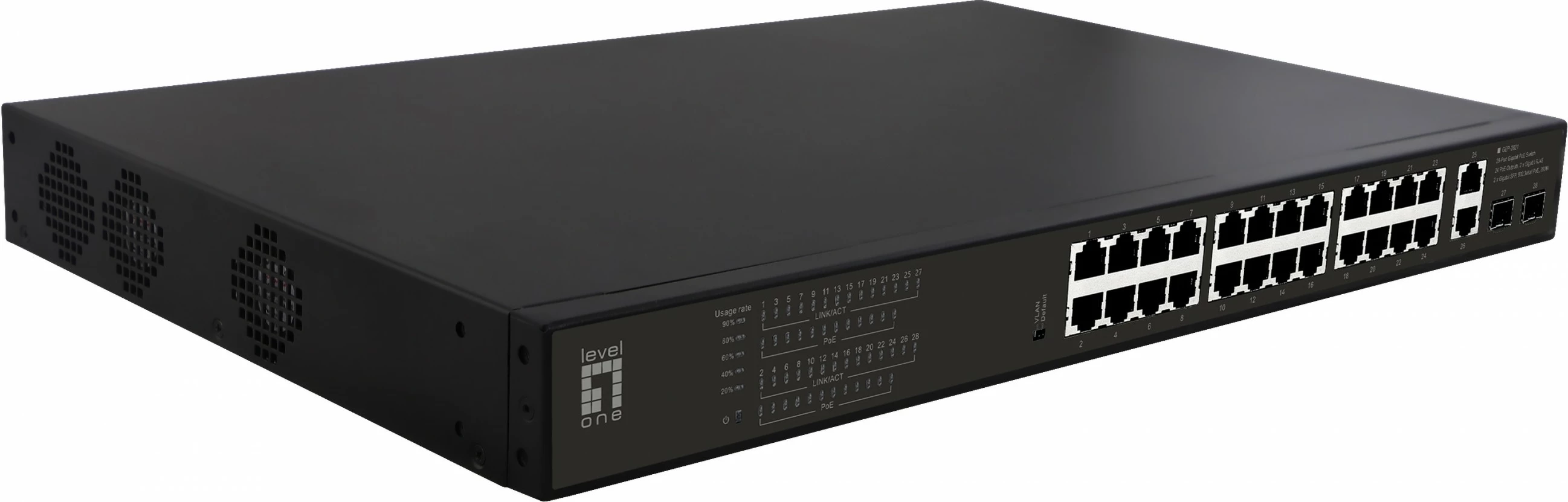 Switch LevelOne GEP-2821, Gigabit Ethernet, PoE, Rack 1U