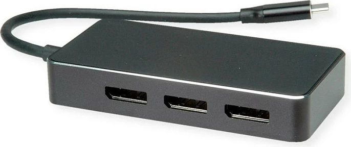 Adapter multi-ekran VALUE USB-C në 3x DisplayPort (DP), 4K 60Hz, i zi
