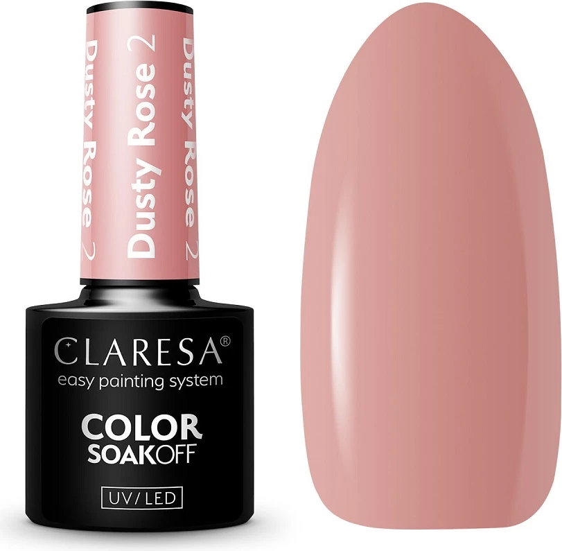 Llak për thonj Claresa Soak Off UV/LED Dusty Rose Hybrid për femra, 2.5g