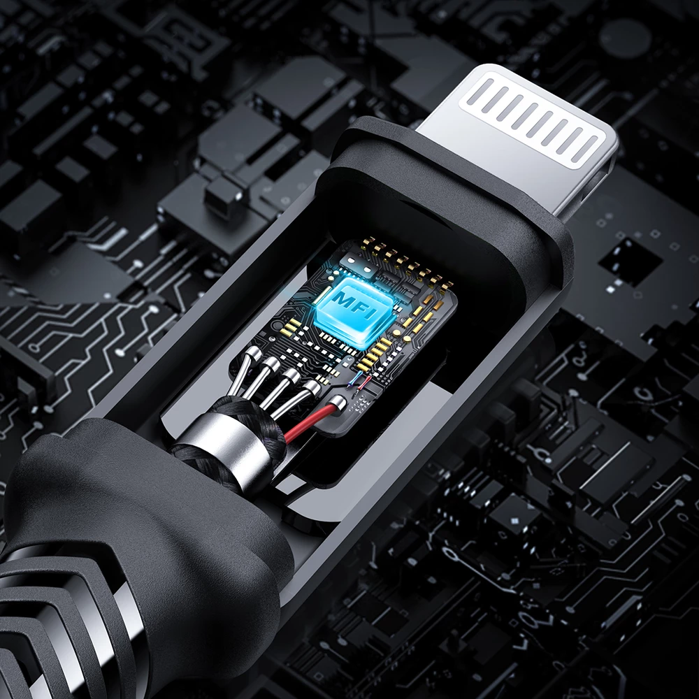 Kabllo Acefast C4-01, USB-C në Lightning, 1.8m, 30W, e zezë