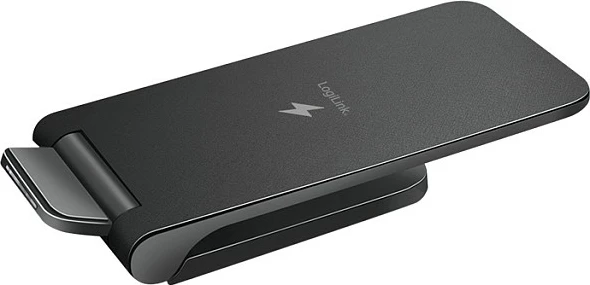 Mbajtëse karikimi wireless LogiLink Wireless Quick Charging Stand, 15 W, twin coil, e zezë