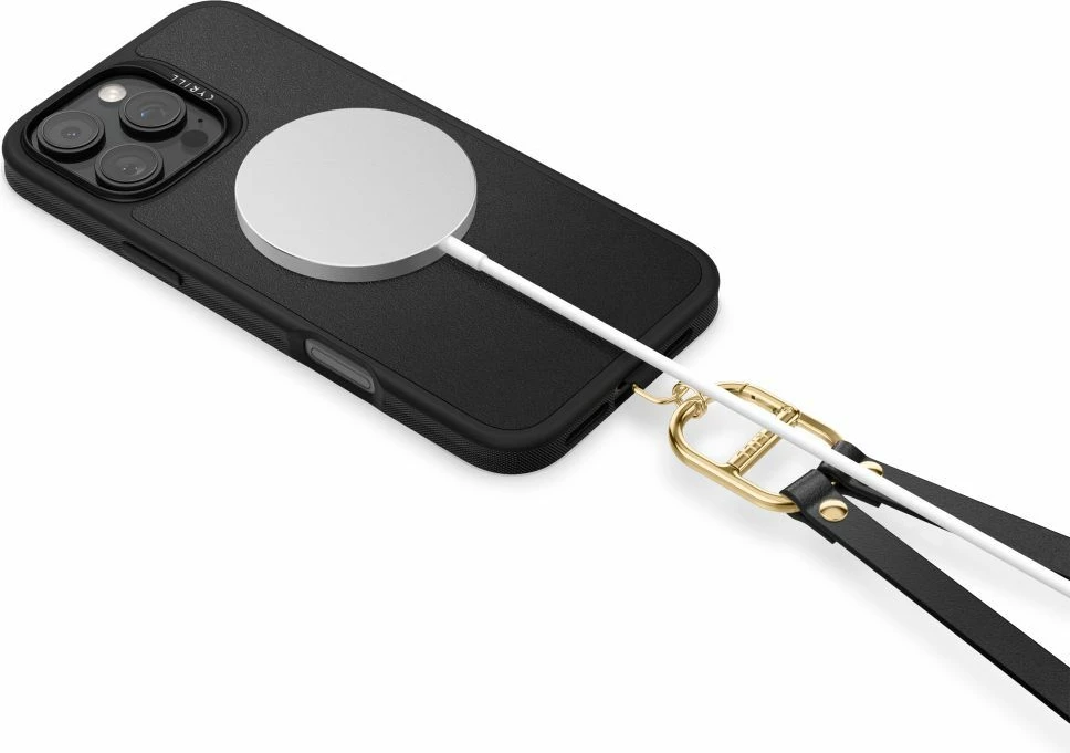 Mbështjellës Spigen Cyrill Classic Charm MagSafe për iPhone 16 Pro Max, i zi, me rrip