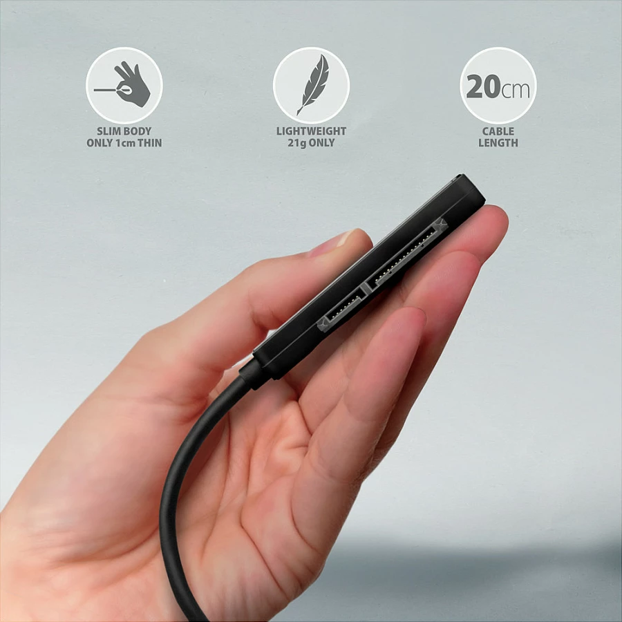 Adapter USB në SATA Axagon ADSA-FP2A, USB 3.2 Gen1, SATA 6G, për HDD/SSD 2.5", i zi