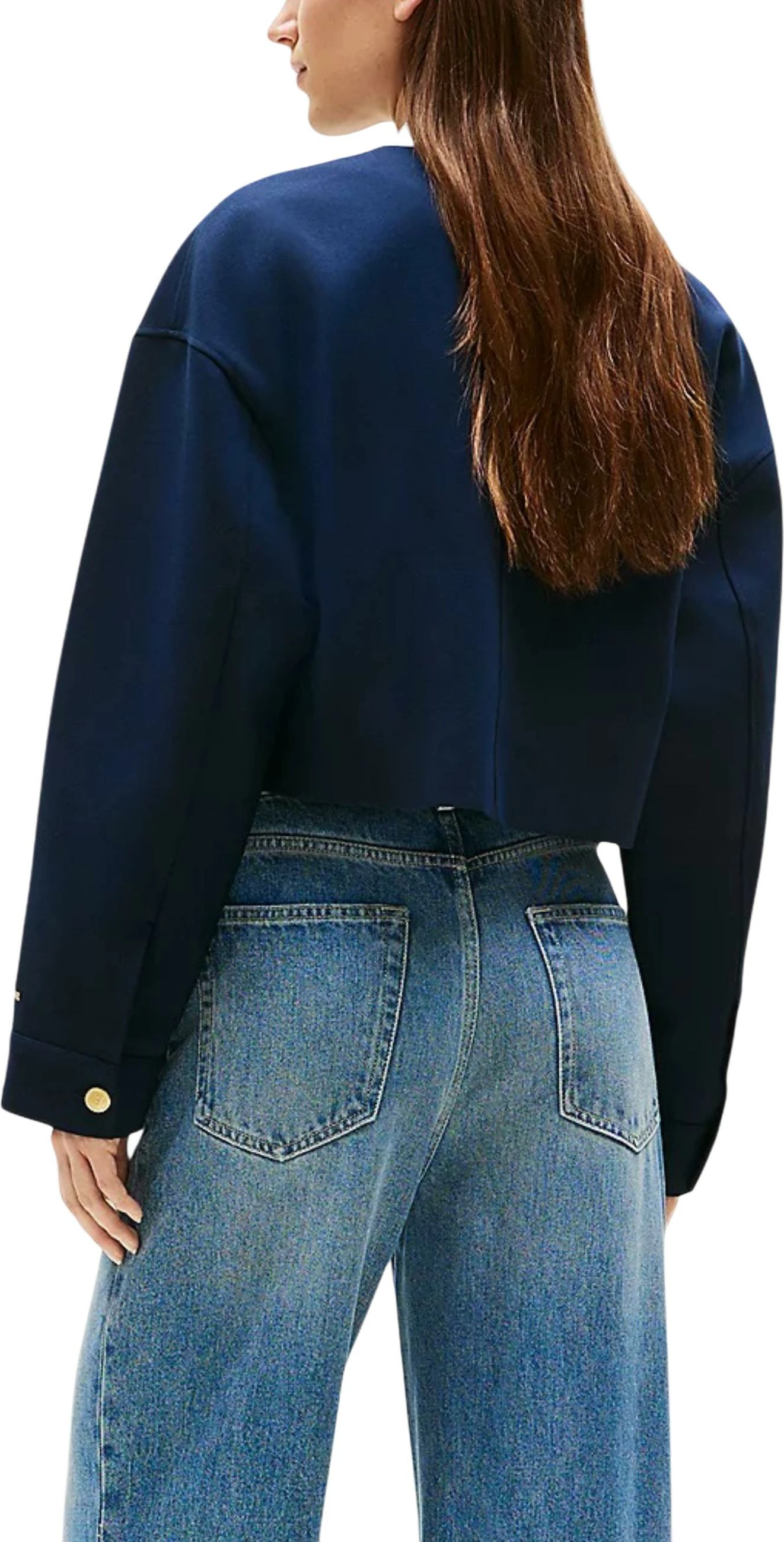 Blazer për femra Tommy Hilfiger Punto Crop Lady Jack WW0WW46519, blu e errët [Madhësia: 36]