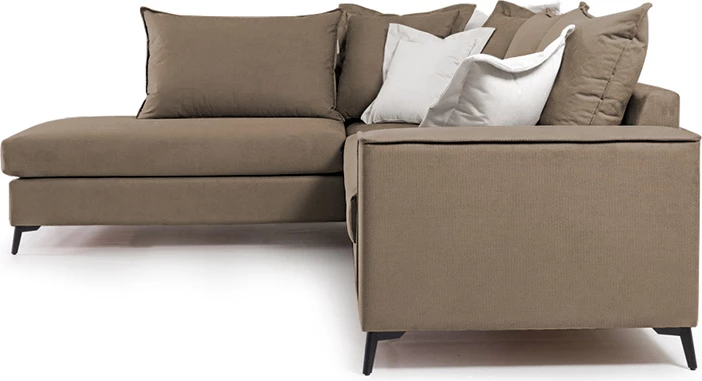 Kënd divani Boston këndi djathtë, pëlhurë moka-krem, 290x235x95cm