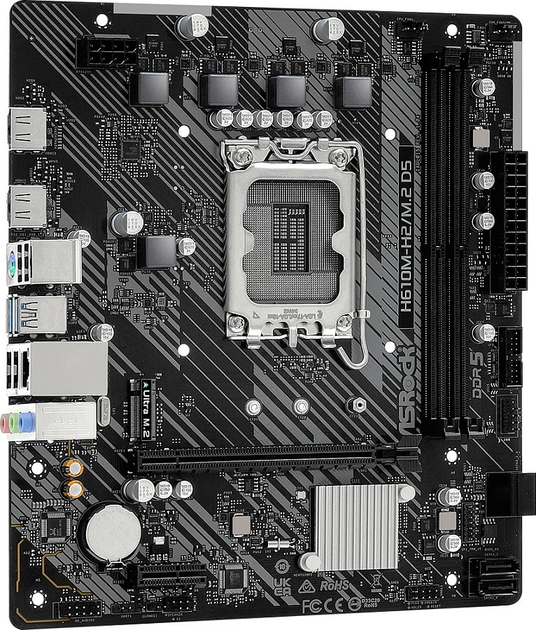 Pllakë amë ASRock H610M-H2/M.2 D5, LGA 1700, micro ATX, DDR5, 96GB, e zezë