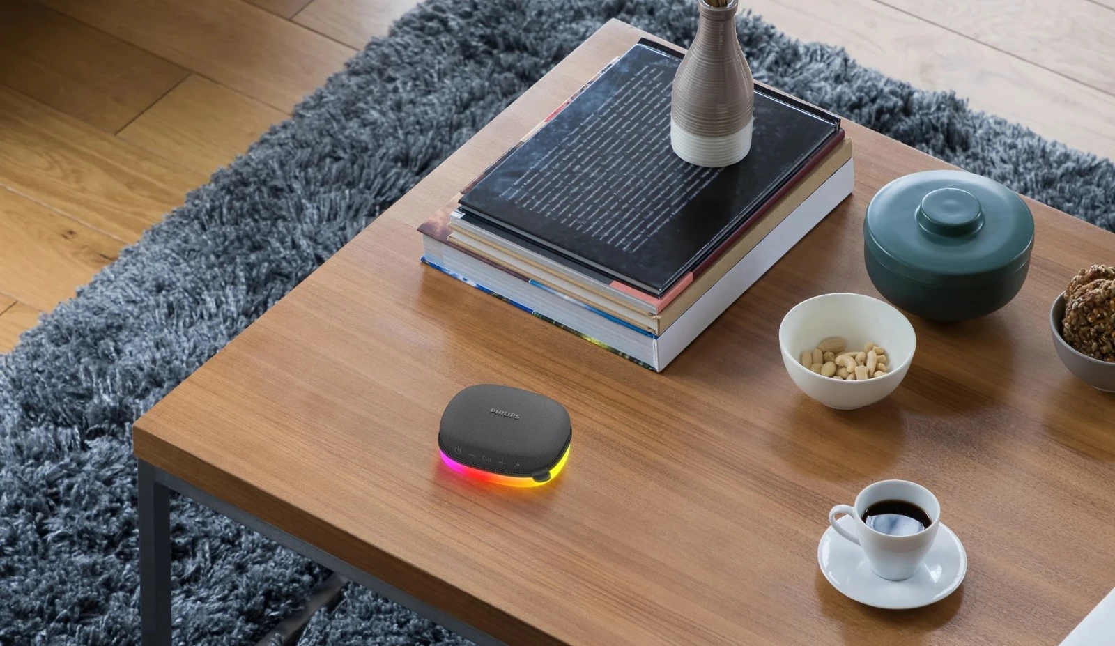 Altoparlant Bluetooth, Philips, TAS2307BK/00, 5W, mono, 7 orë bateri, Bluetooth 5.3, USB-C, me drita, e zezë