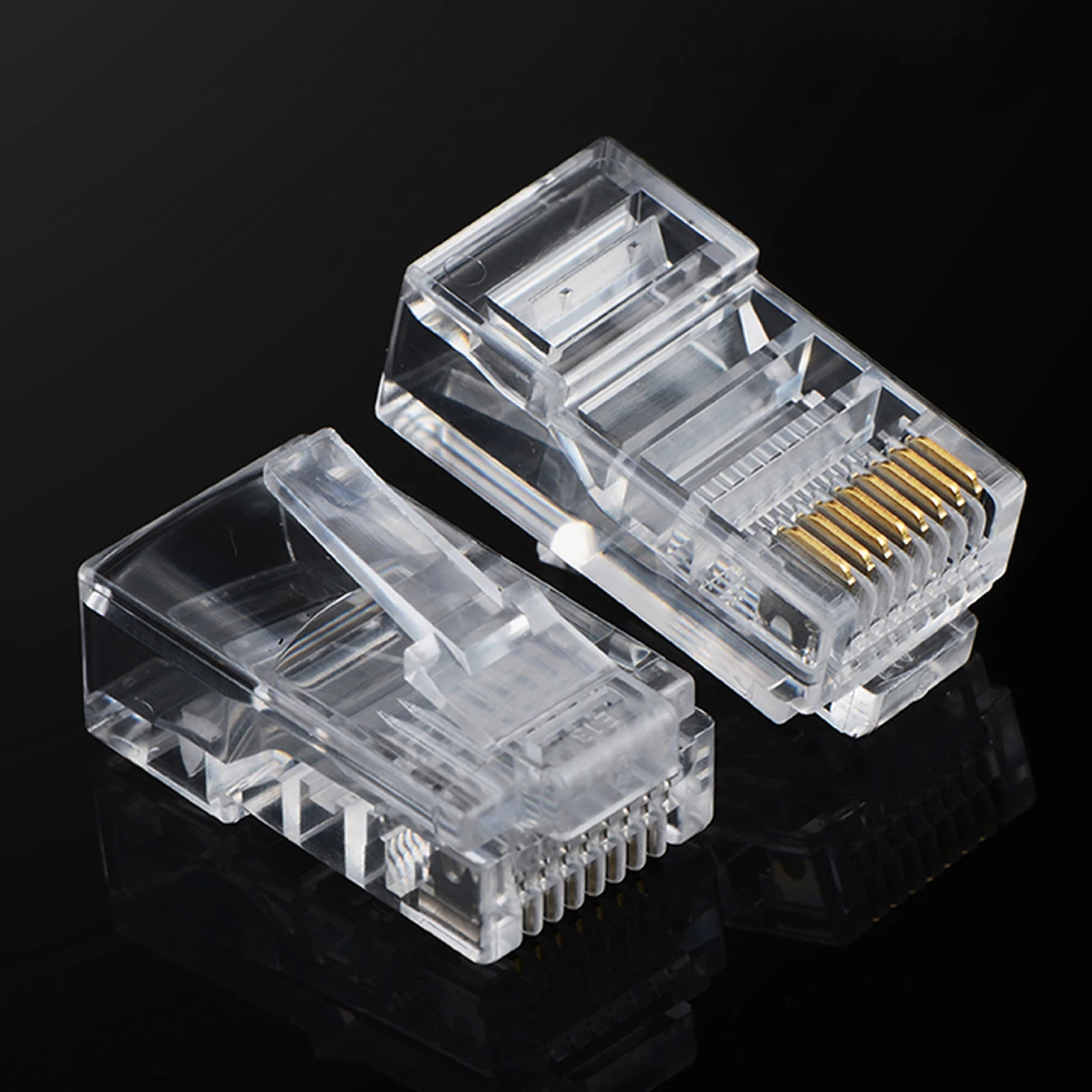 Plug RJ45 Ugreen NW110, 8P8C, Cat. 5/5e, transparent, set 100 copë