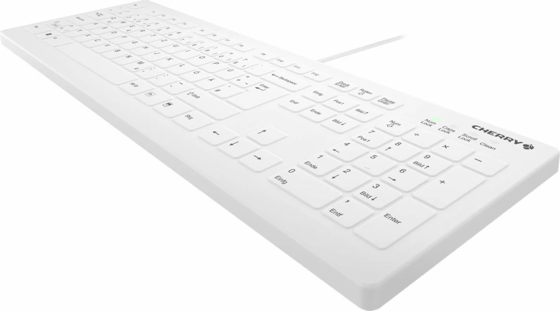 Tastierë Cherry AK-C8112, Full-size, Wired, USB, Scissor key switch, QWERTZ, Bardhë