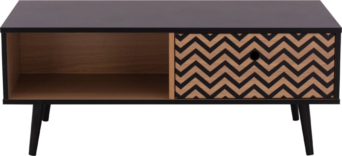 Tavolinë lounge Charleen FH8668 e zezë me natyrale 100x50x40,5 cm