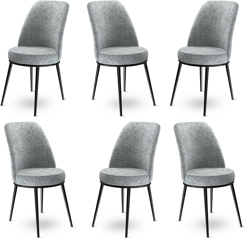 Set karrigesh (6 copë) Hanah Home, Dexa, gri, e zezë