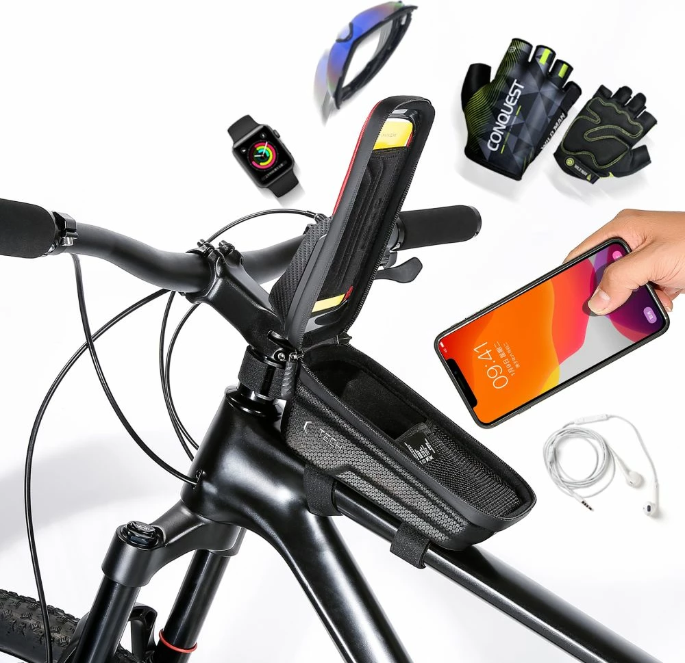 Çantë biçiklete Tech-Protect V2 me hapësirë për telefon, 1L, e zezë