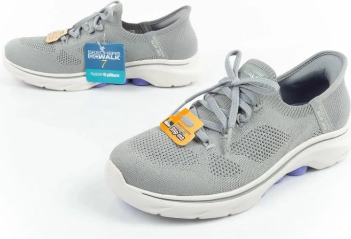 Atlete Skechers për femra, gri/argjend