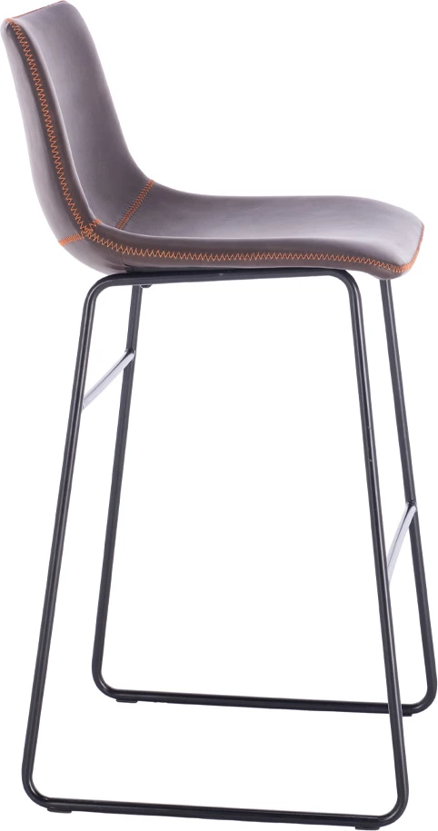 Karrige për bar Nuevo XL, lëkurë ngjyrë kafe antike, metal i zi, 47x57x100