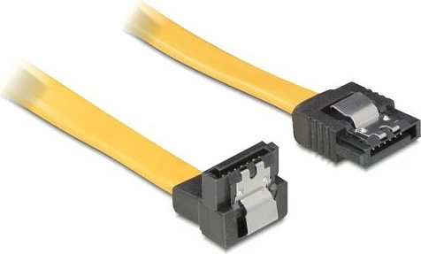Kabllo SATA DeLOCK 0.5m, 7-pin në 7-pin, SATA II, e verdhë