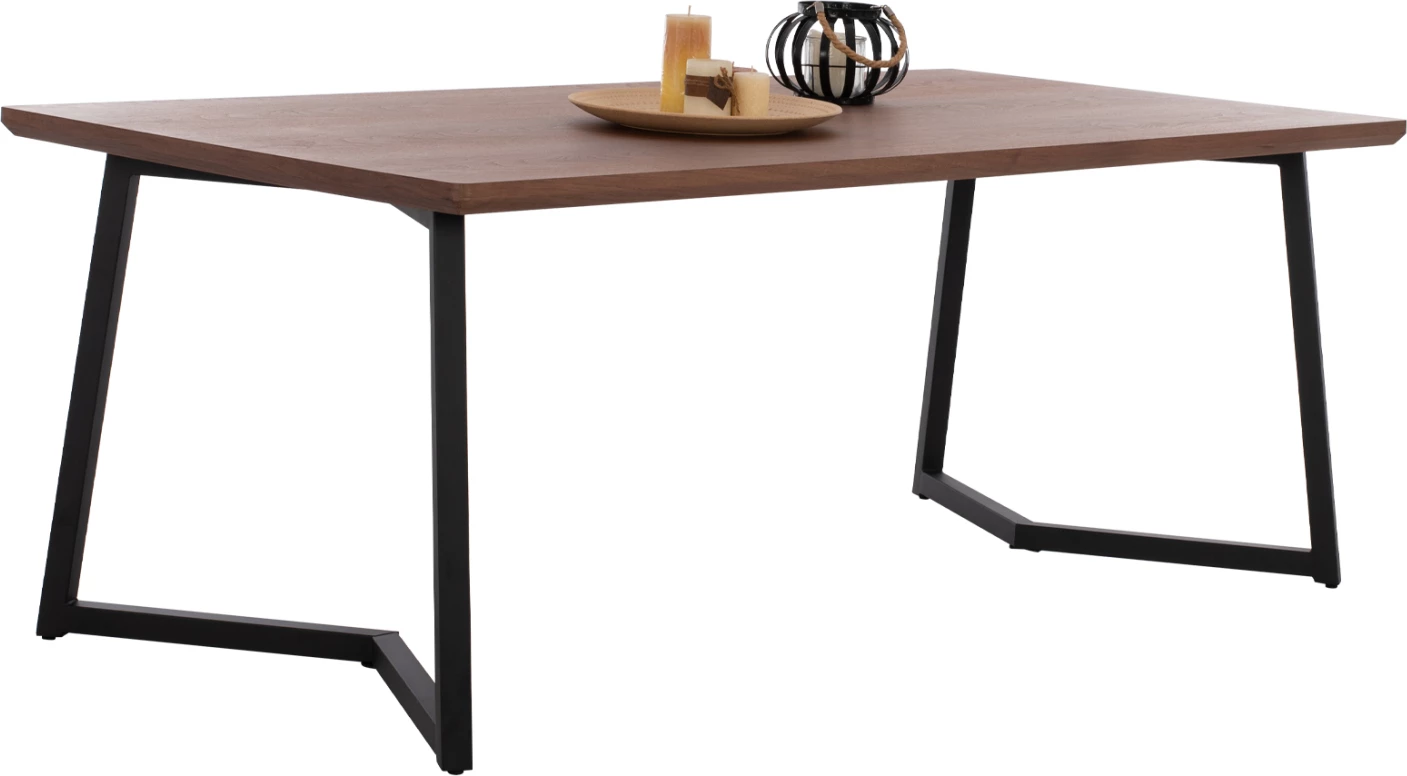 Tavolinë ngrënie JAY FH9304.02 MDF sipërfaqe ngjyrë arre këmbë metali 200x100x75H