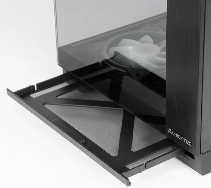 Kasë CHIEFTEC VISIO GM-30B-TG-OP ATX USB 3.2 Gen2 Type-C tempered glass me A-RGB fanë, e zezë