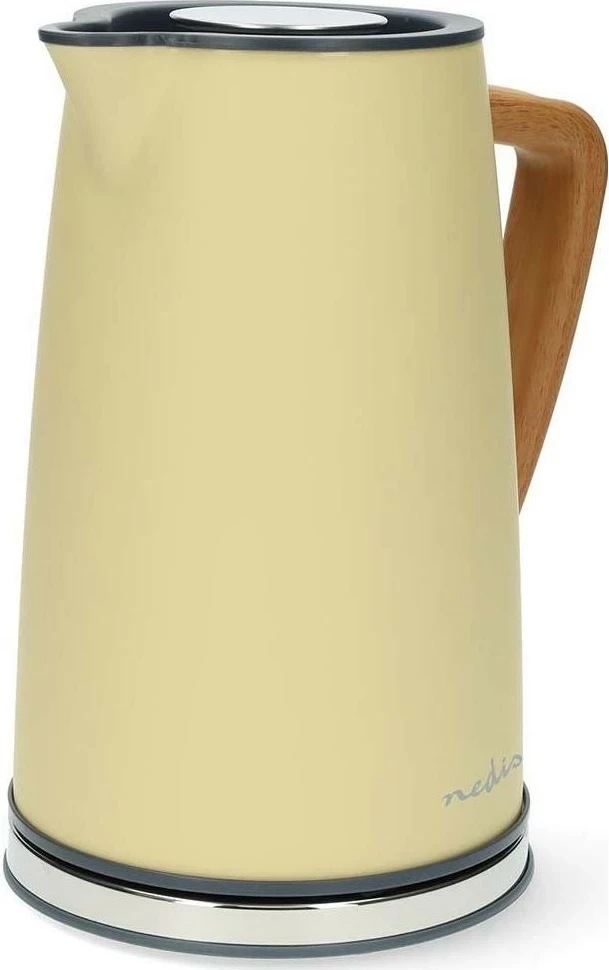 Çajnik elektrik Nedis KAWK510E, 1.7L, 2200W, inox, verdhë