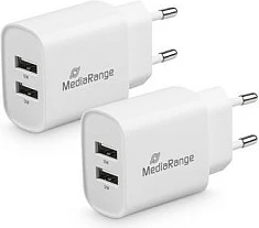 Karikues USB MEDIARANGE MRMA114, 12W, 2x USB-A, i bardhë