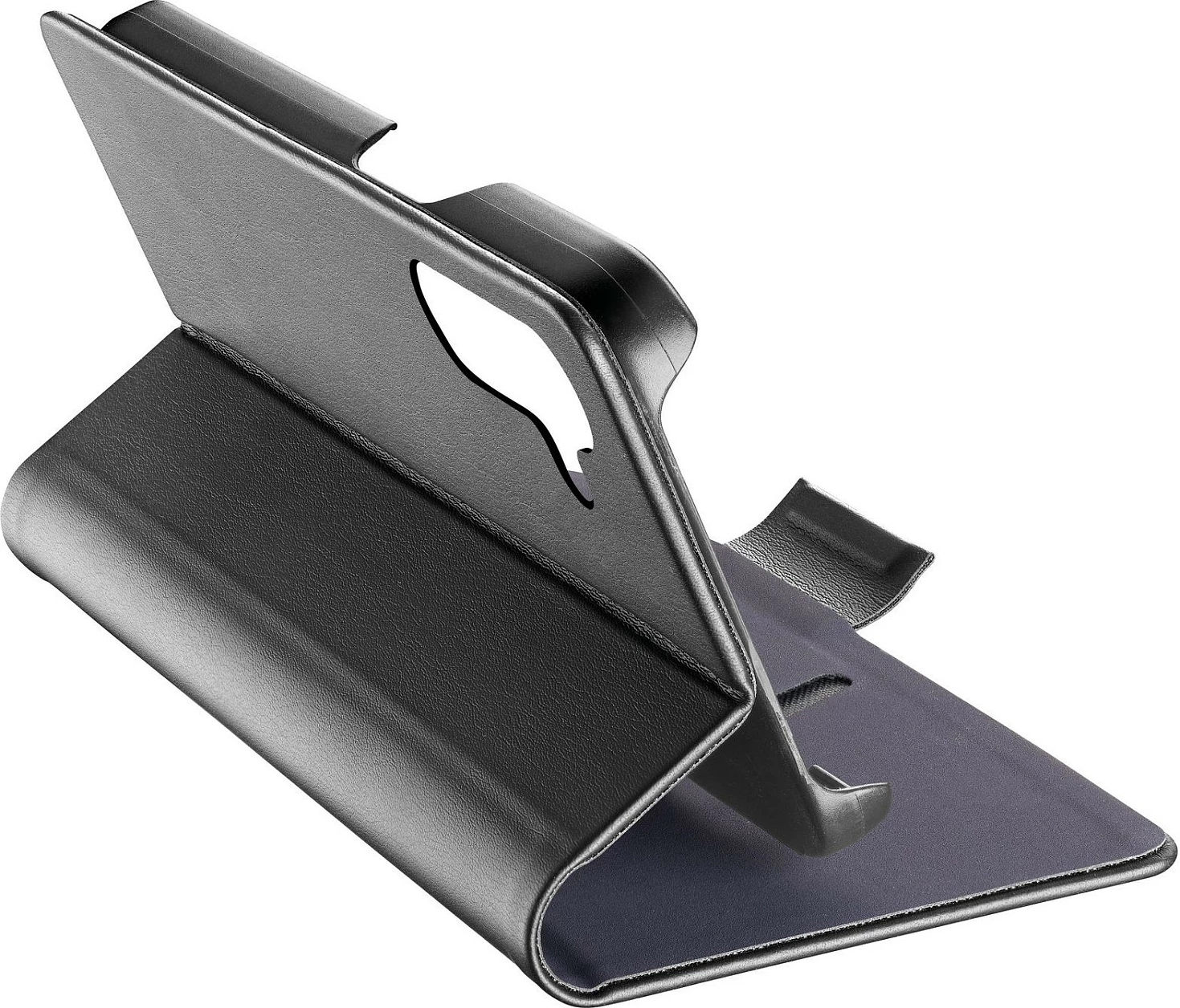 Mbështjellës Cellularline Book Case për Samsung Galaxy A17 5G, folio me xhep karte dhe stand, i zi